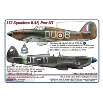 AML C9021 312 th Squadron RAF, Part III / 2 decal version: Hurricane Mk.I, L1807, DuoK + Spitfire LF Mk.IXe, SL625, JT-11 (1:72)