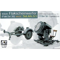 AFV Club 35125 60cm Flakscheinwerfer (Flak-Sw 36) mit Sd.Ah.51 (1:35)