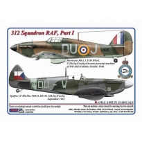 AML C4005 312 th Squadron RAF, Part I / 2 decal version: Hurricane Mk.I, L1926, DuoJ + Spitfire LF Mk.IXe, TE515, DU-W (1:144)