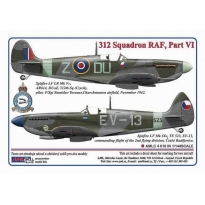 AML C4010 312 th Squadron RAF, Part VI / 3 decal version: Spitfire LF LR MkVc, AR614, DUoZ-2x + Spitfire LF Mk.IXe, TE523, EV-13 (1:144)
