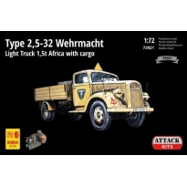 Attack Hobby Kits 72921 TYPE 2,5-32 Wehrmacht, light truck 1,5T AFRICA with cargo (1:72)