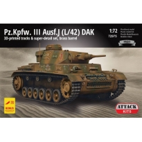 Attack Hobby Kits 72975 Pz.Kpfw. III Ausf.J (L/42) DAK 3D-Printed Tracks and Brass Barrel - Profi (1:72)