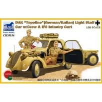 Bronco Models CB35156 DAK "Topolino" German/Italian Light Staff Car w/Crew & IFS Infantry Cart (1:35)