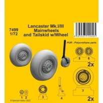 Lancaster Mk.I/III Mainwheels and Tailwheel w/Leg (1:72)