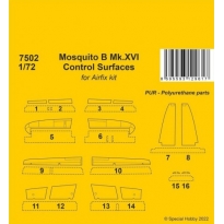 Mosquito B Mk.XVI Control Surfaces / for 1/72 Airfix kit (1:72)