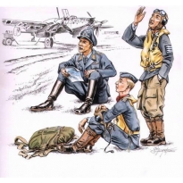 German pilots at rest WW II (3 fig.) (1:72)