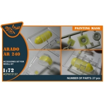 Arado Ar-240 painting mask on "yellow kabuki paper" for REVELL kit (1:72)