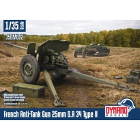 Dynamo Models 35DM002 French Anti-Tank Gun 25mm S.A 34 Type II Standard Version (1:35)