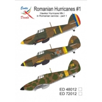 Exotic Decals ED48012 Romanian Hurricanes #1 Hawker Hurricane Mk.I in Romanian service - part 1 (1:48)