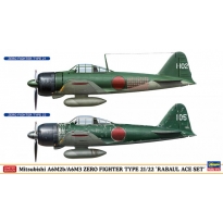 Hasegawa 02437 Mitsubishi A6M2b/A6M3 Zero Fighter Type 21/22 'RABAUL Ace Set' (2 Kits In The Box) - Limited Edition (1:72)