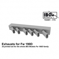 IBG 72U001 Exhausts for Fw 190D family - 3d Printed Upgrade Set (1:72)