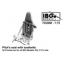 IBG 72U008 PZL P.11c Pilot's seat with seatbelts (3d printed set) (1:72)