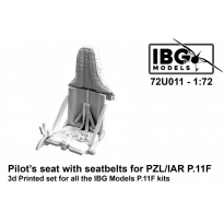 IBG 72U011 Pilot's seat with seatbelts for PZL/IAR P.11F - 3d printed (1:72)
