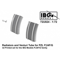 IBG 72U024 Radiators and Venturi Tube for PZL P.24F/G - 3d printed (1:72)