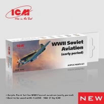 ICM 3016 Acrylic Paint Set for WWII Soviet aviation (early period) (6 x 12 ml.)