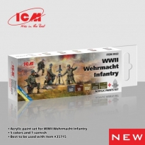 ICM 3022 Acrylic Paint Set for WWII Wehrmacht Infantry (6×12 ml)