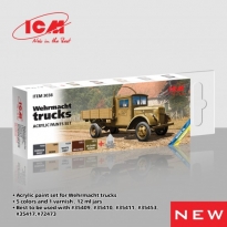 ICM 3038 Acrylic paints set for Wehrmacht trucks (6 x 12 ml.)