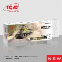 ICM 3062 Acrylic paint set for WWII US Armored vehicles (6 x 12 ml.)