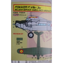 Fokker F.VIIb/3m Belgian ambulance in East Africa (Valom) (1:72)