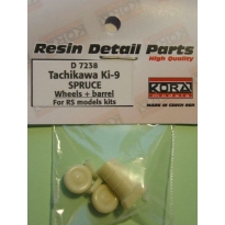 Tachikawa Ki-9 Spruce wheels + barrel (1:72)