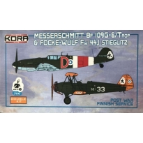 Kora Models KPK72100 Messerschmitt Bf-109G-6/Trop & Focke Wulf Fw44J post war (1:72)