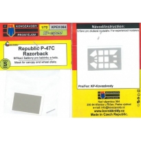 Kovozávody Prostějov KPEX064 P-47C Razorback – mask for canopy and wheel disks (1:72)