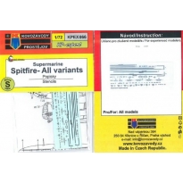 Kovozávody Prostějov KPEX066 Spitfire stencils – all variants (1:72)