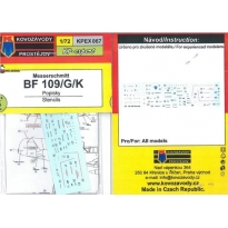 Kovozávody Prostějov KPEX067 Bf 109G/K stencils (1:72)