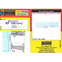 Kovozávody Prostějov KPEX068 Bf 109 Early stencils (1:72)