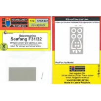 Kovozávody Prostějov KPEX072 Seafang F31/32 mask for canopy and wheel disks (1:72)
