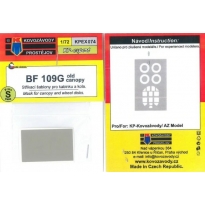 Kovozávody Prostějov KPEX074 Bf 109G Old canopy – mask for canopy and wheel disks (1:72)