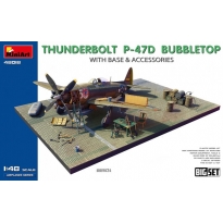 MiniArt 48018 Thunderbolt P-47D Bubbletop  w/Base & Accessories. Big Set (1:48)