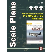 Scale Plans No.62 North Americaan Aviation P-51B/C & F-6C Mustang (1:72,1:48,1:32)