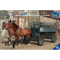 German Hf.7 Horse drawn Steel field wage w/2Horses & 2 Figures (1:35)