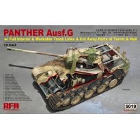Rye Field Model 5019 Panther Ausf.G w/ Full Interior & Workable Track Links & Cut Away Parts of Turret & Hull (1:35)