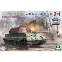 Takom 2178 King Tiger Porsche Turret Sd.Kfz.182 w/105 mm KwK 46L/68 (2 in 1) (1:35)