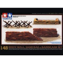 Tamiya 32508 Brick Wall, Sand Bag & Barricade Set (1:48)