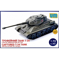 Unimodels 252 Captured T34 tank with 8,8cm kWk 36l/36 gun (1:72)
