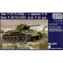 Unimodels 337 Tank T-34/76 (1940) with L-34 Gun (1:72)