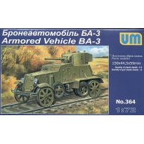 Unimodels 364 Armored Vehicle BA-3 railway version (1:72)