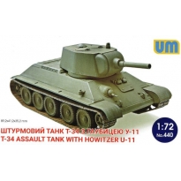 Unimodels 440 T-34 Assault Tank with Howitzer U-11 (1:72)