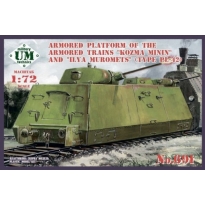 Unimodels 691 Armored Platform of the Armored Trains “Kozma Minin” and “Ilya Muromets” (Type PL-42) (1:72)