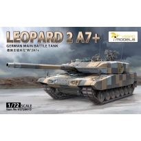 German Main Battle Tank Leopard 2 A7+ Metal barrel +Metal tow cable (1:72)