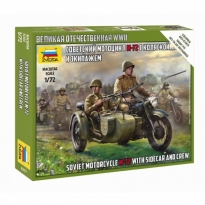 Zvezda 6277 Soviet Motorcycle M-72 with Sidecar and Crew (1:72)