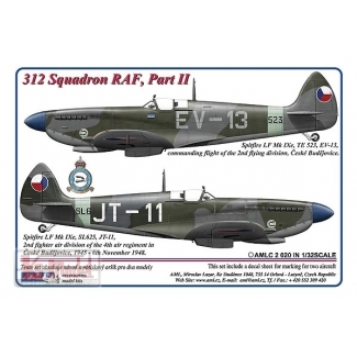 AML C2020 312 th Squadron RAF, Part II / 2 decal version: Hurricane Mk.IIb, Z3437, DuoK + Spitfire LF Mk.IXe, PL124, DuoJ (1:32)