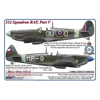 AML C9023 312 th Squadron RAF, Part V / 2 decal version:Spitfire LF LR MkVb, EP660, DUoO + Spitfire LF Mk.IXe, SL653, MP-9 (1:72)