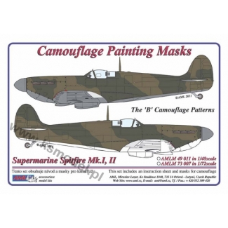 AML M73007 Supermarine Spitfire Mk.I,II Cam. Painting Masks of the "B" scheme (1:72)