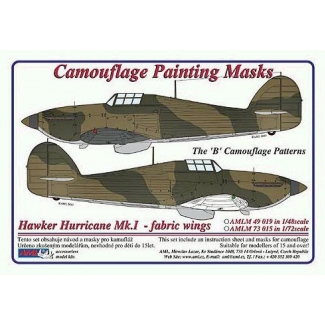 AML M73015 Hawker Hurricane Mk.I fabric wings - Cam. Painting Masks (1:72)