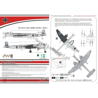 OWL D32017 He 219 A-2, W.Nr. 290004, G9+DH, 1./NJG 1 (1:32)