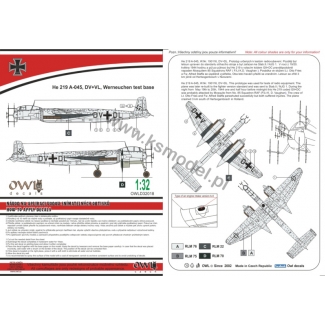 OWL D32018 He 219 A-045, DV+VL, Werneuchen test base (1:32)